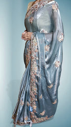 Slate Opulent Regal Couture Saree