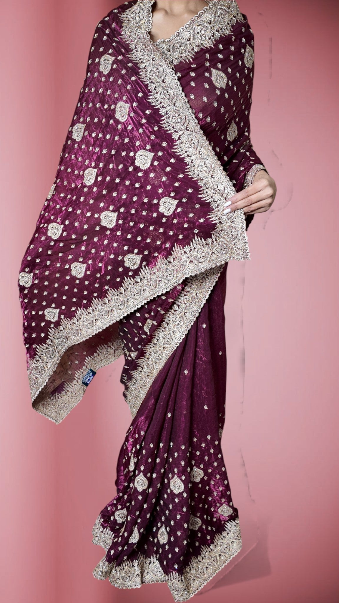 Bordeaux Regal Opulent Heritage Saree