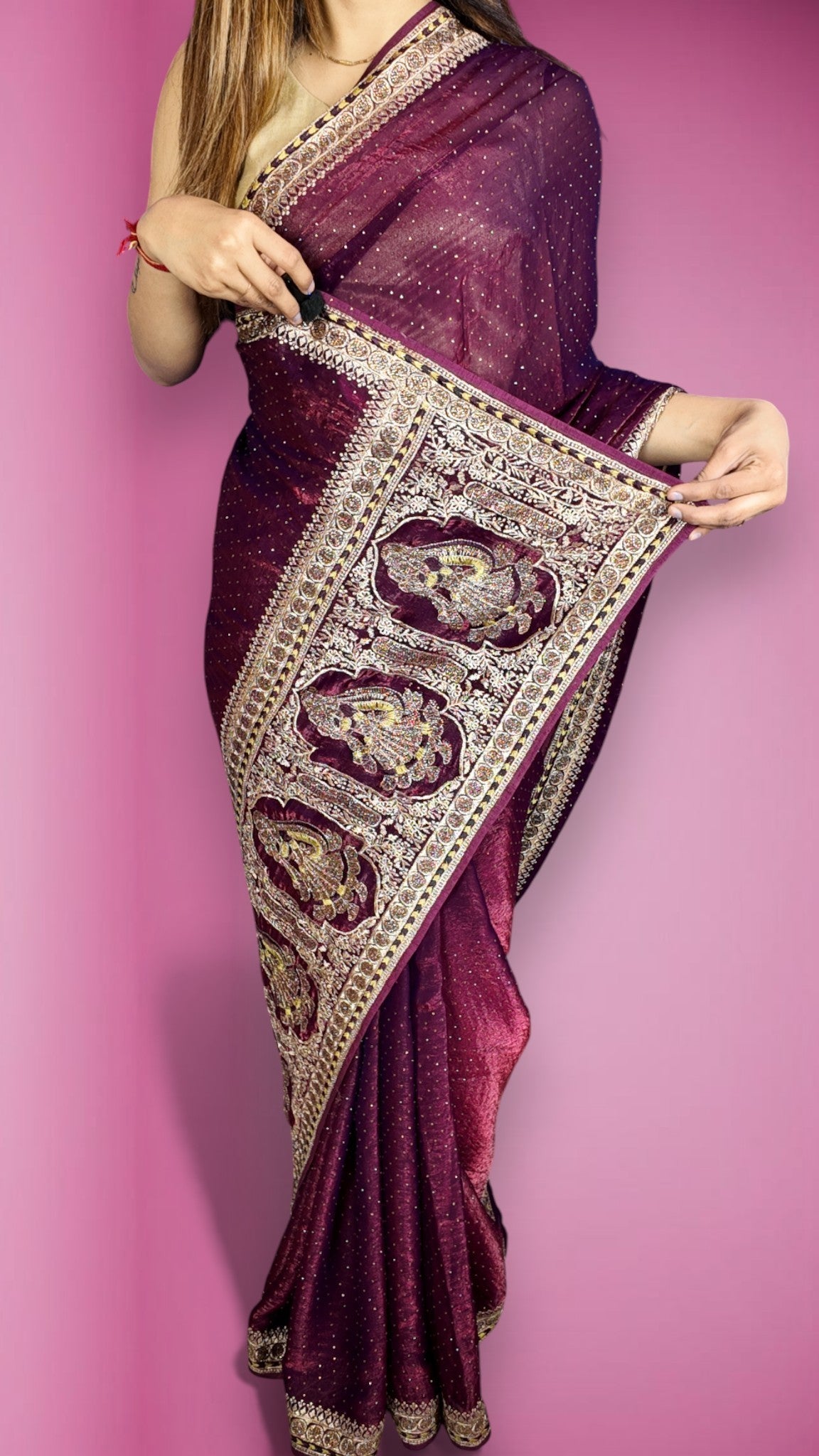 Bordeaux Regal Heritage Luxe Saree