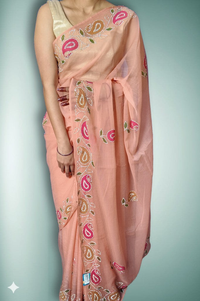 Apricot Graceful Opulent Charm Saree