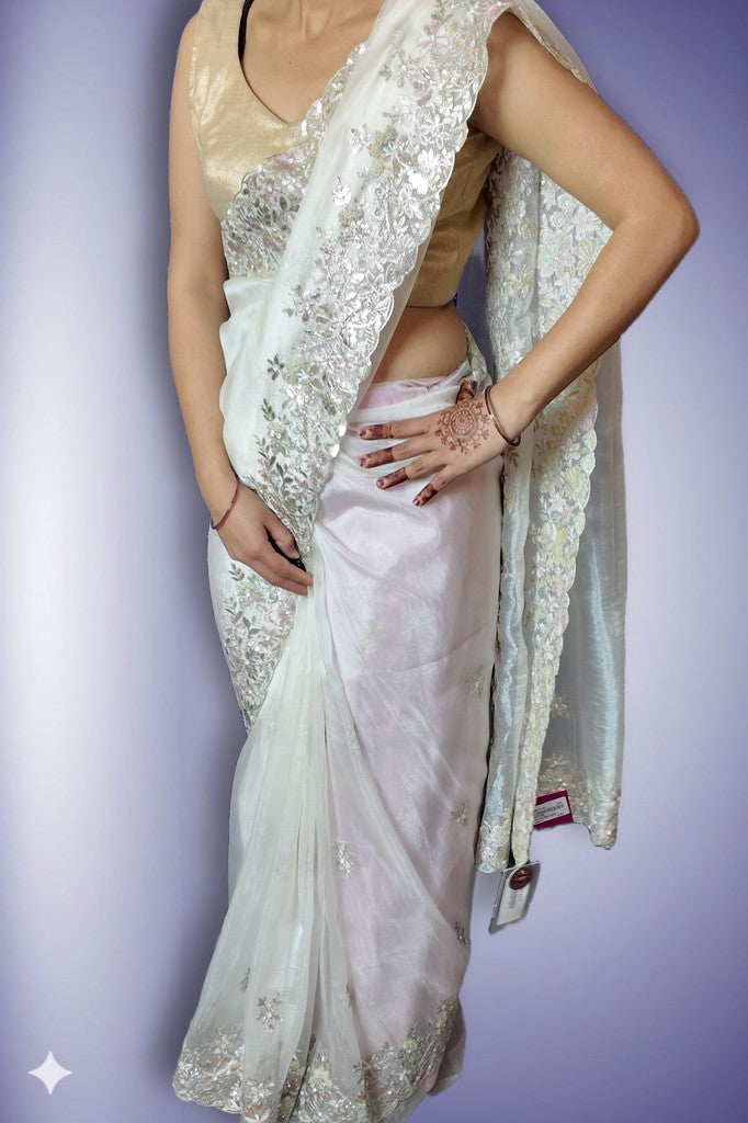 Ivory Celestial Regal Elegance Saree