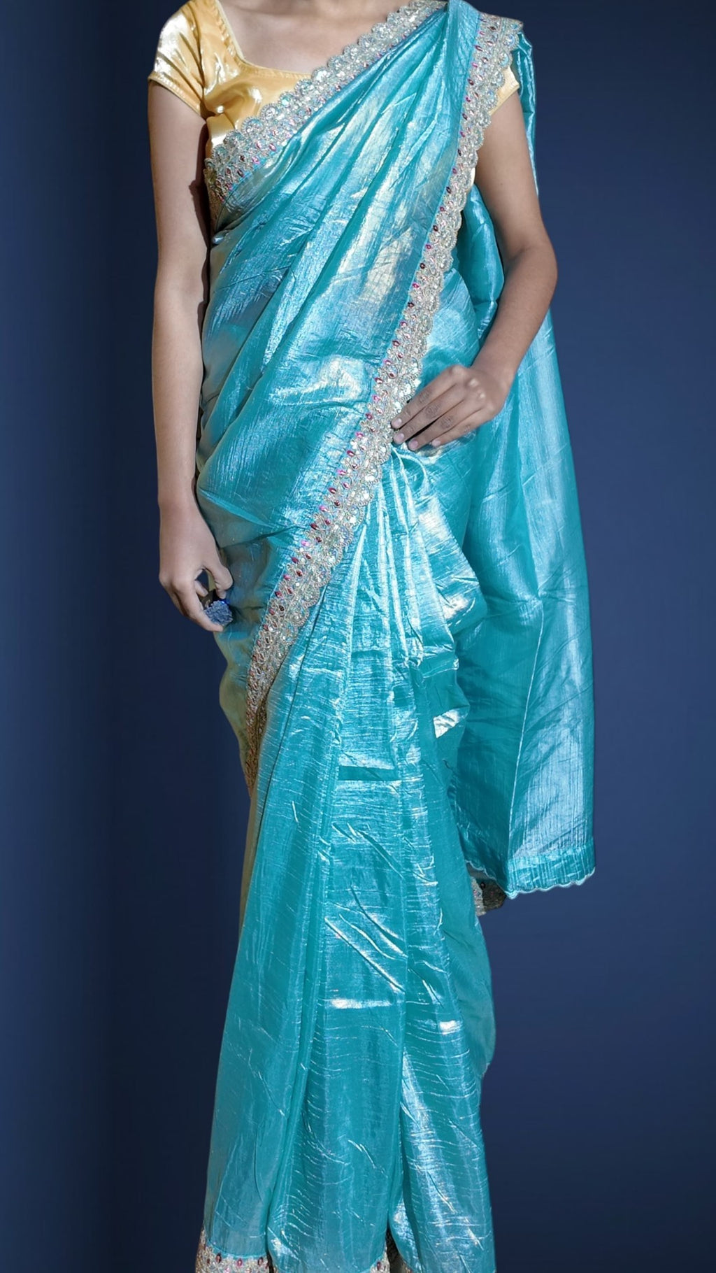 Azure Regal Radiant Couture Saree