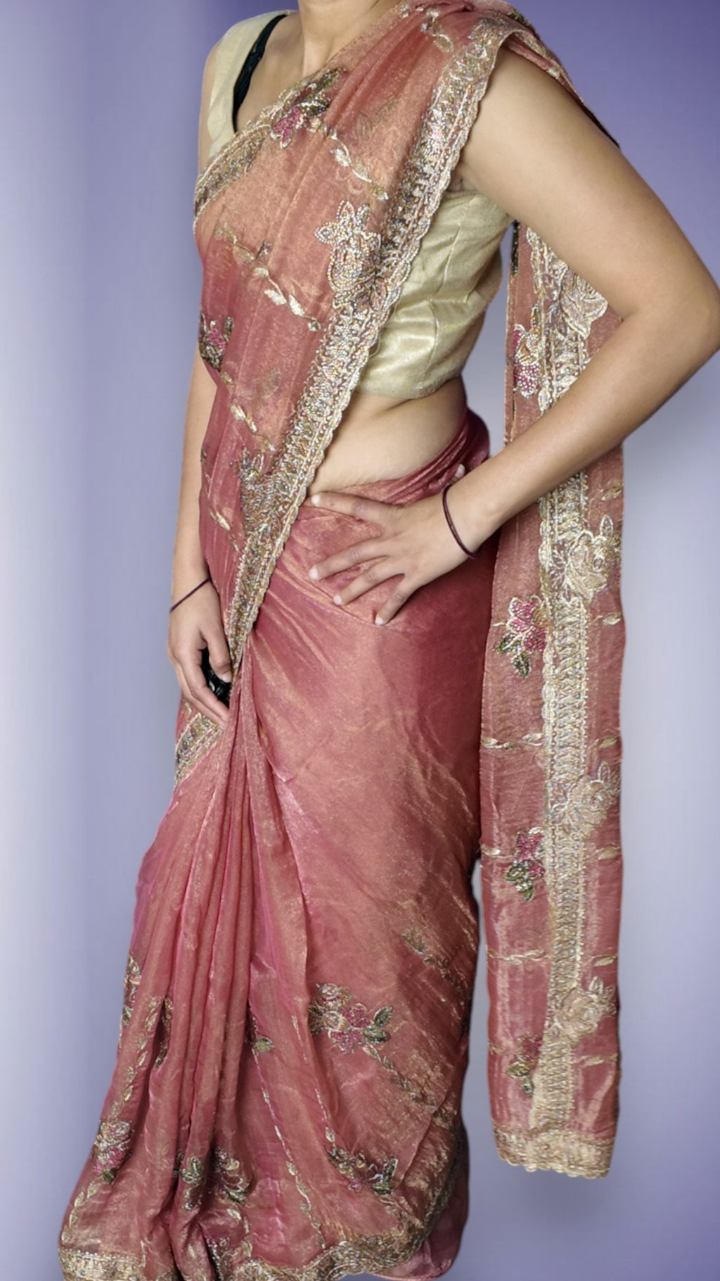 Peach Regal Opulent Essence Saree