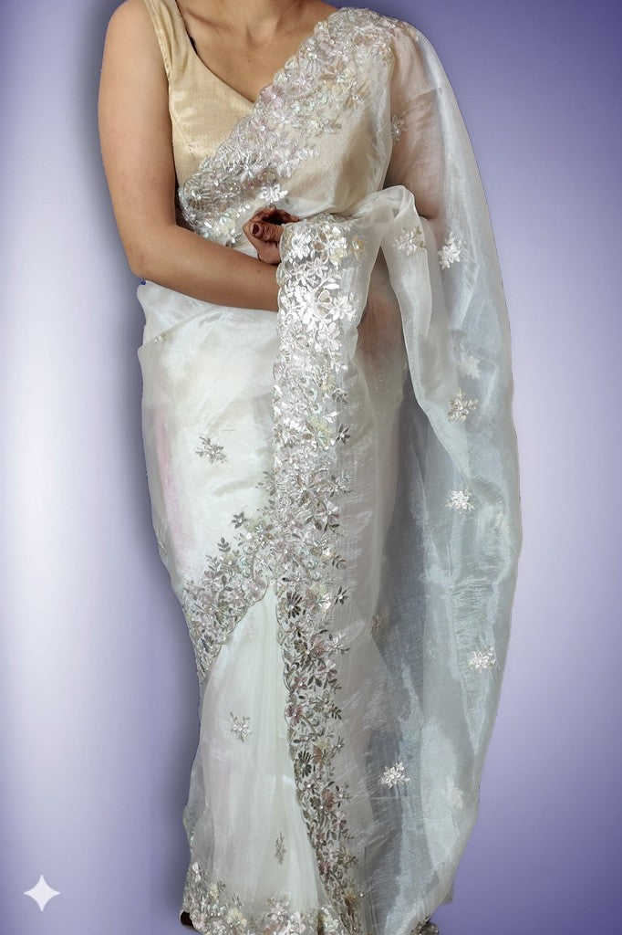 Ivory Celestial Regal Elegance Saree