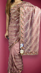 Peach Ethereal Regal Bloom Saree