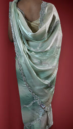 Sage Ethereal Opulent Graceful Saree