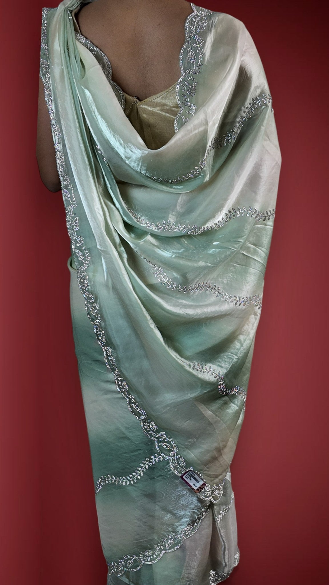 Sage Ethereal Opulent Graceful Saree