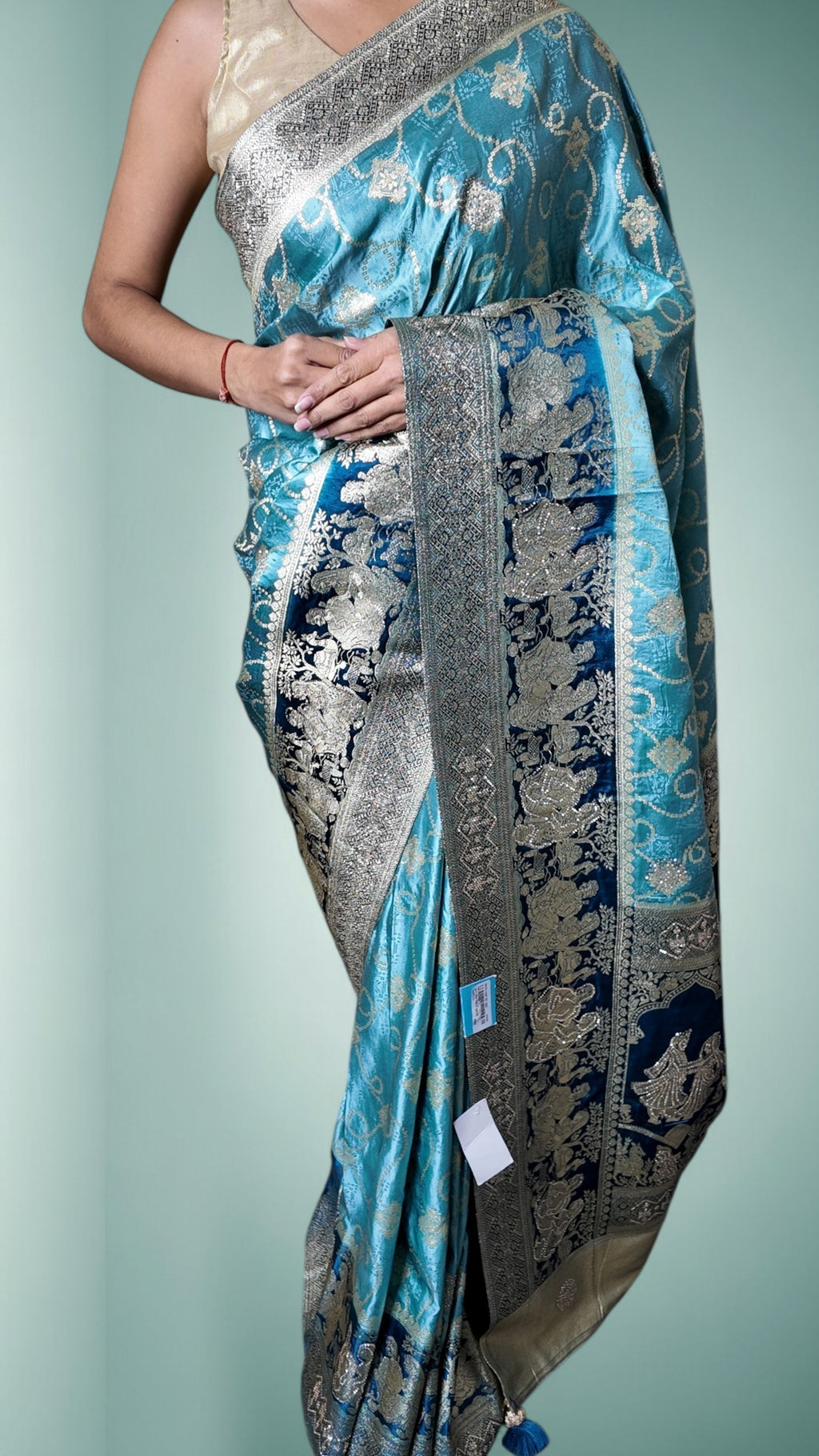 Azure Majestic Opulent Heritage Saree
