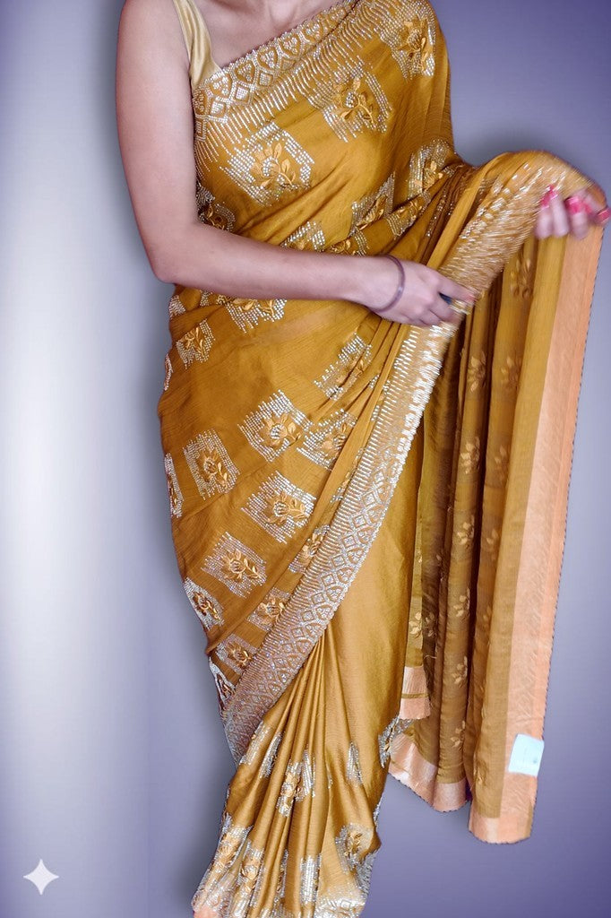 Saffron Radiant Opulent Heritage Saree