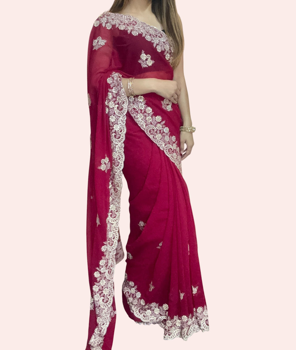Fuchsia Regal Opulent Charm Saree