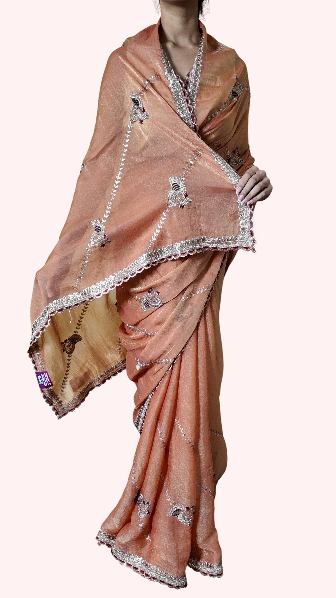 Apricot Ethereal Regal Bloom Saree