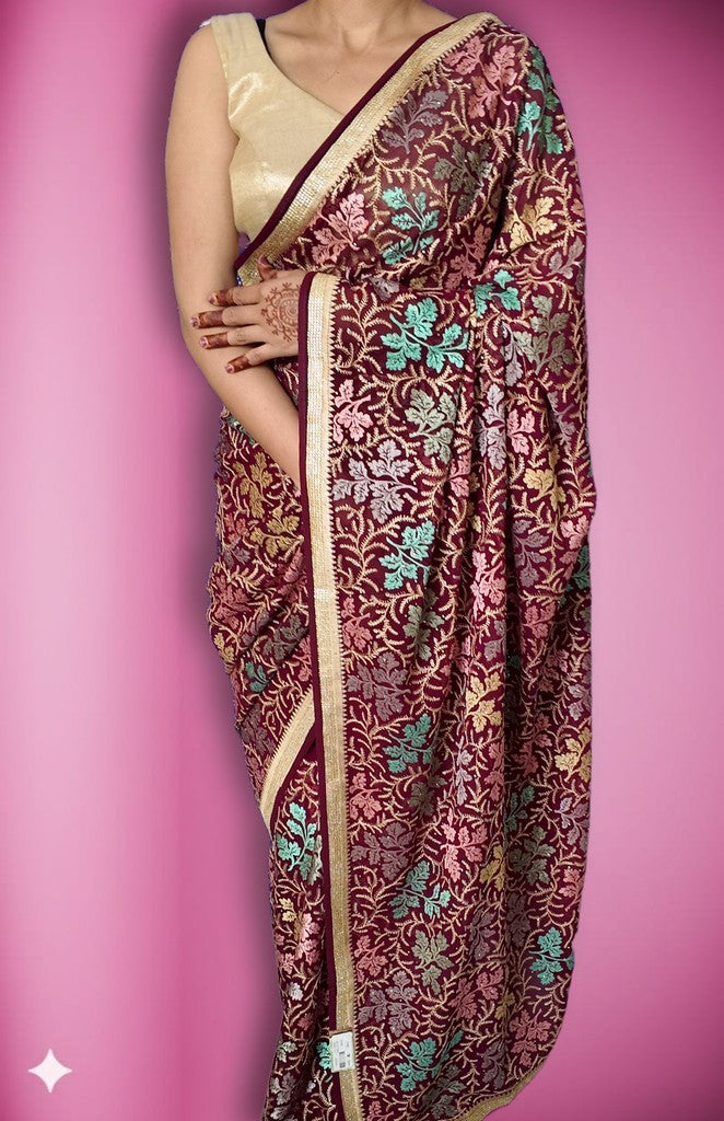 Bordeaux Regal Opulent Heritage Saree