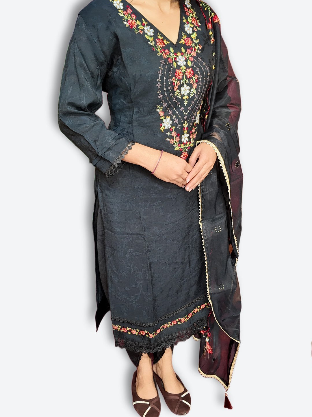 Onyx Regal Embroidered Elegance Suit
