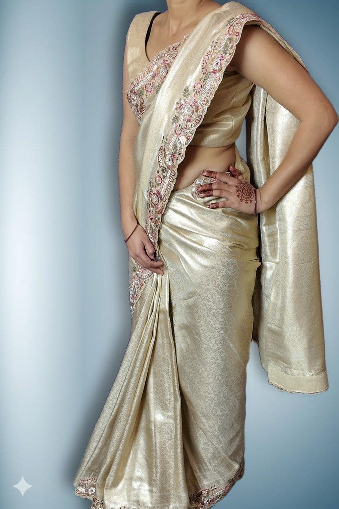 Champagne Regal Exquisite Heritage Saree