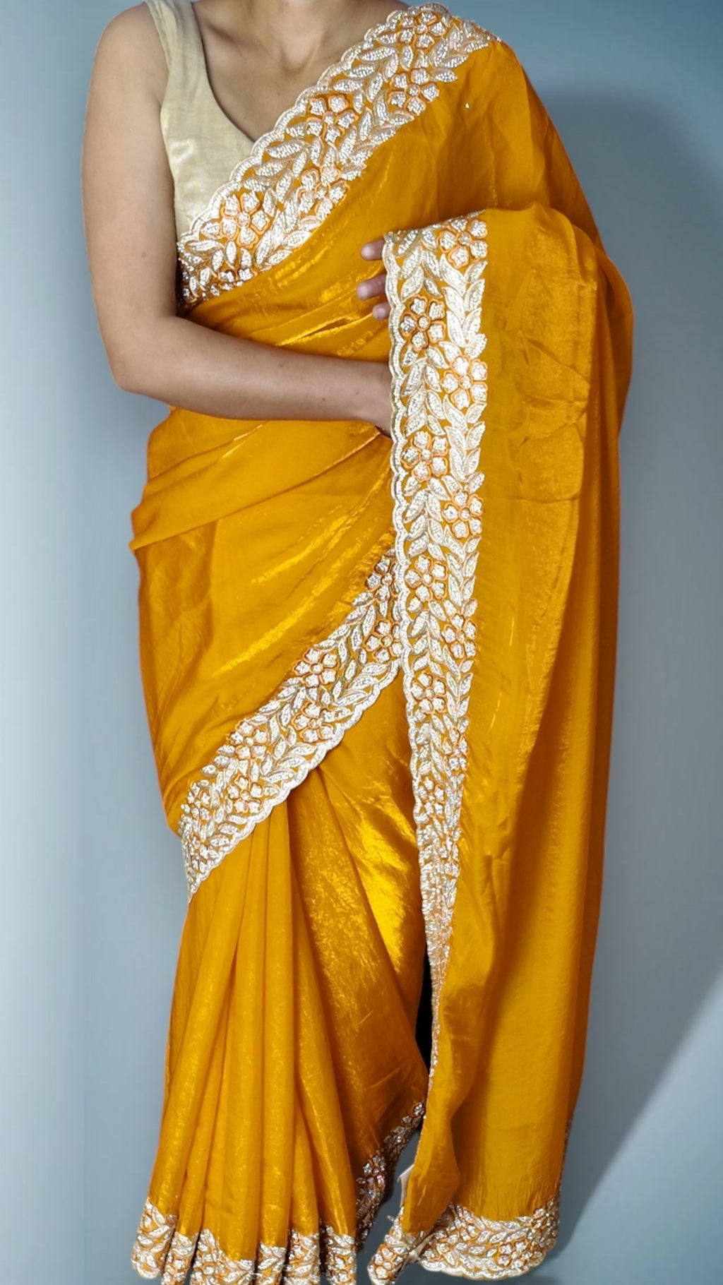 Saffron Regal Opulent Elegance Saree