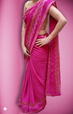 Fuchsia Majestic Couture Bloom Saree