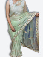 Azure Ethereal Regal Elegance Saree