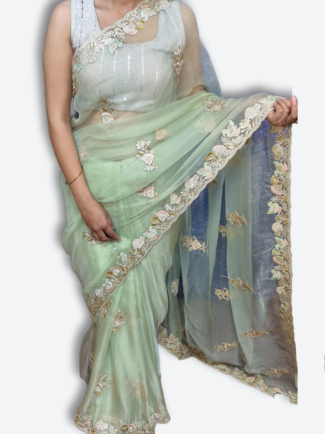 Azure Ethereal Regal Elegance Saree