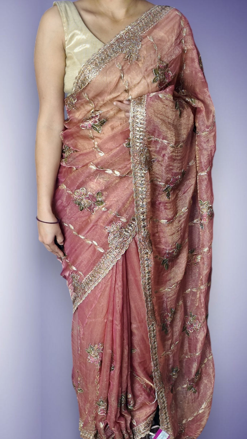 Peach Regal Opulent Essence Saree