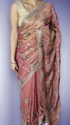 Peach Regal Opulent Essence Saree