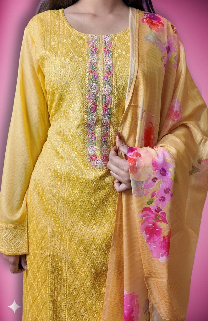 Saffron Regal Elegance Bloom Suit