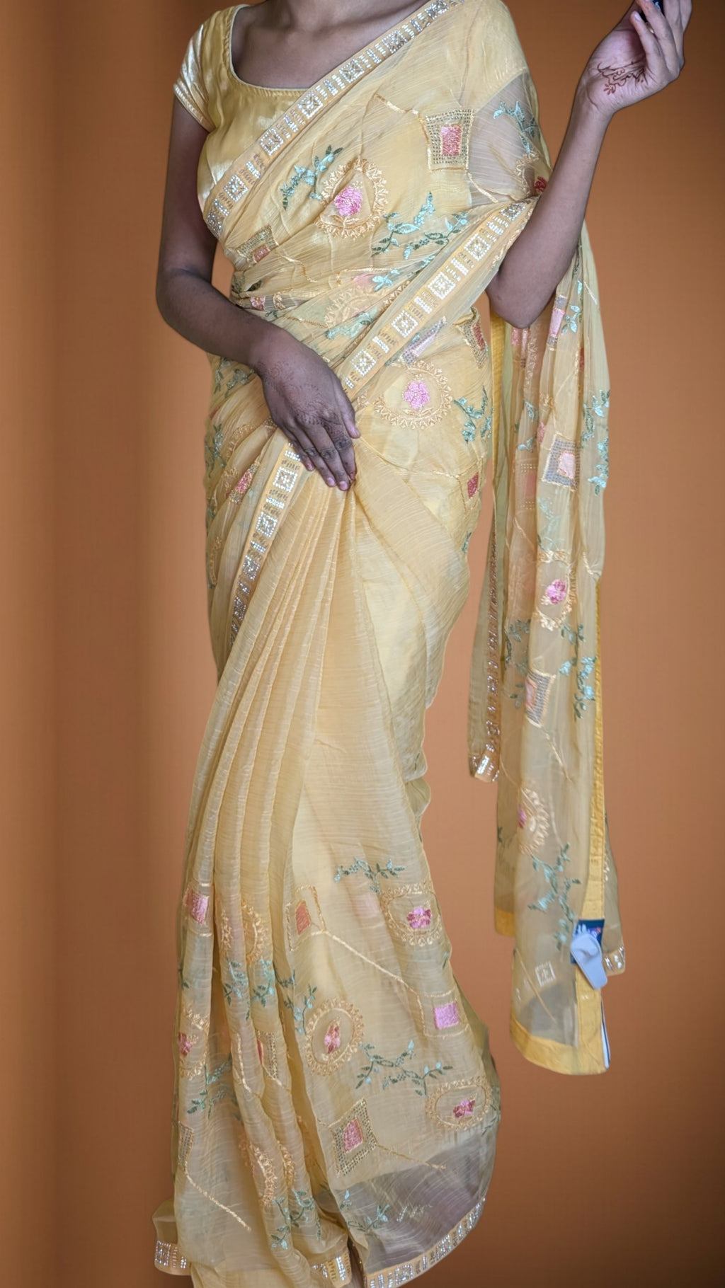 Saffron Timeless Enchanted Elegance Saree