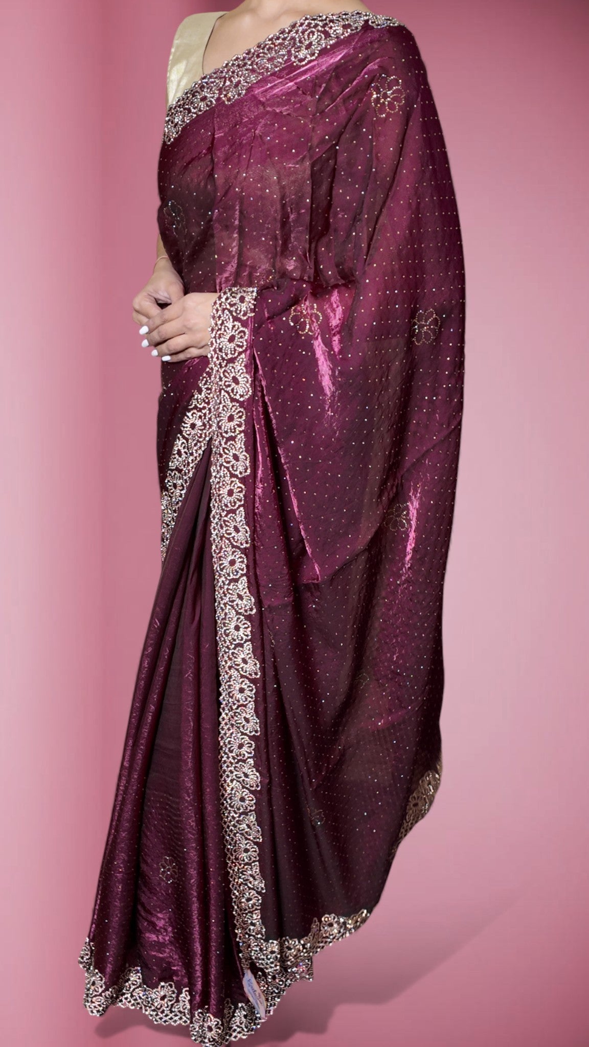 Bordeaux Regal Opulent Mystique Saree