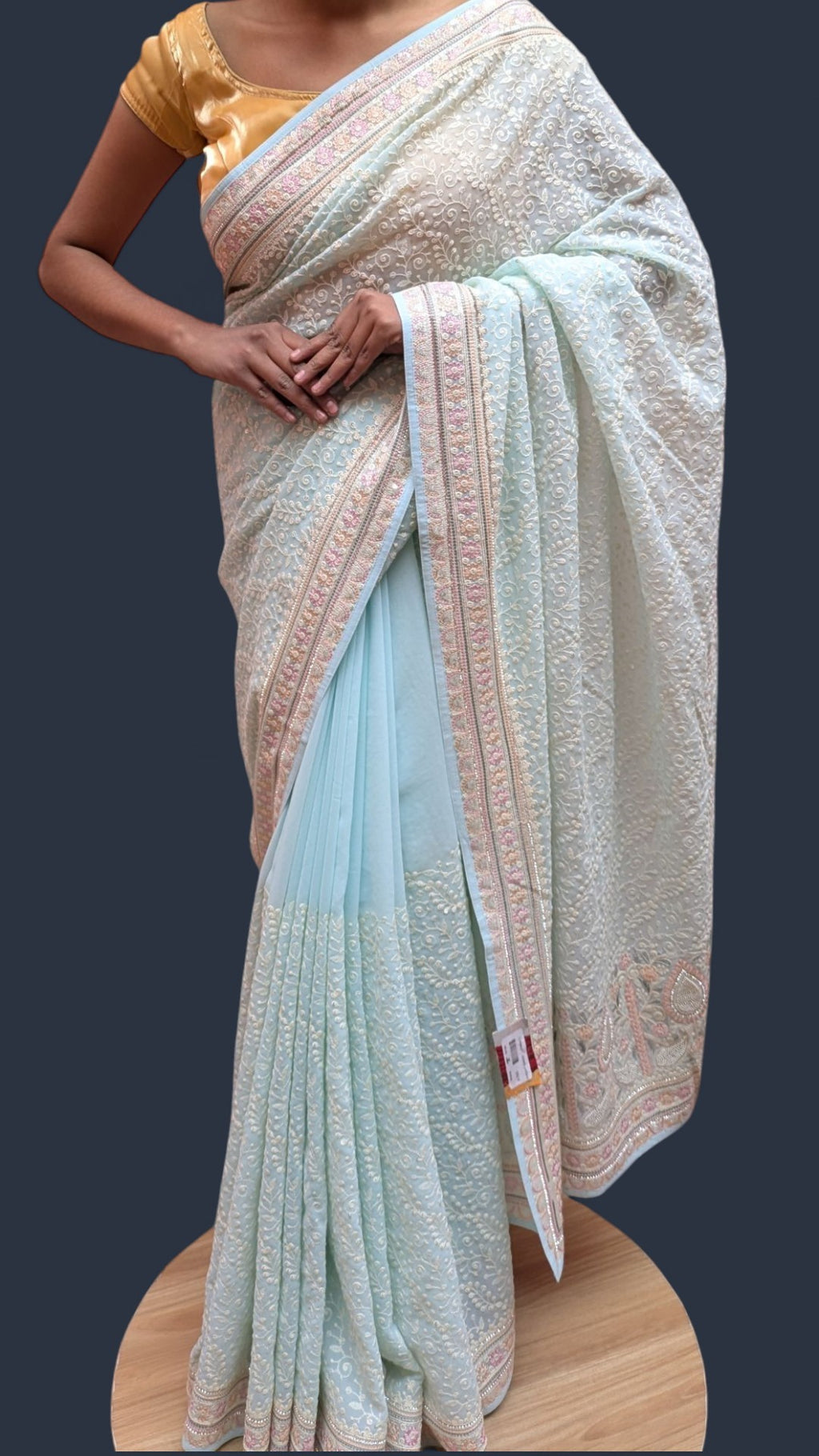 Azure Ethereal Regal Elegance Saree