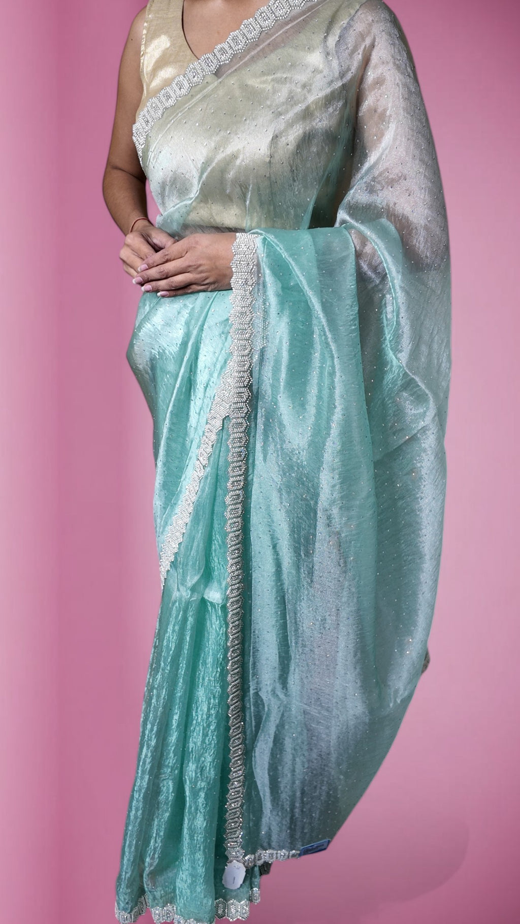 Mint Ethereal Glamour Charm Saree