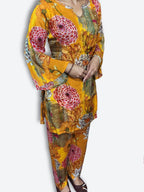 Saffron Regal Bloom Elegance Suit