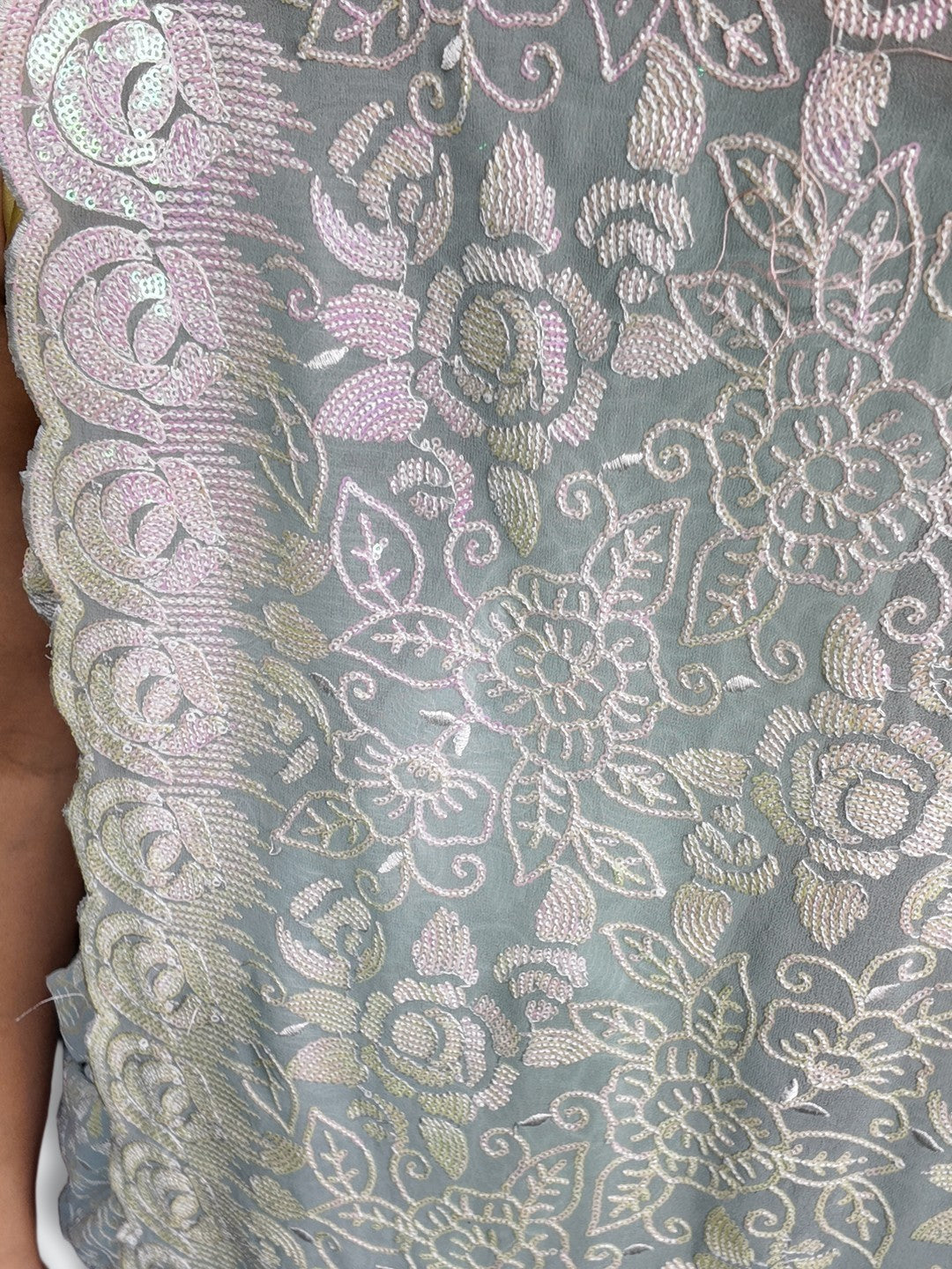 Mint Ethereal Elegance Bloom Saree