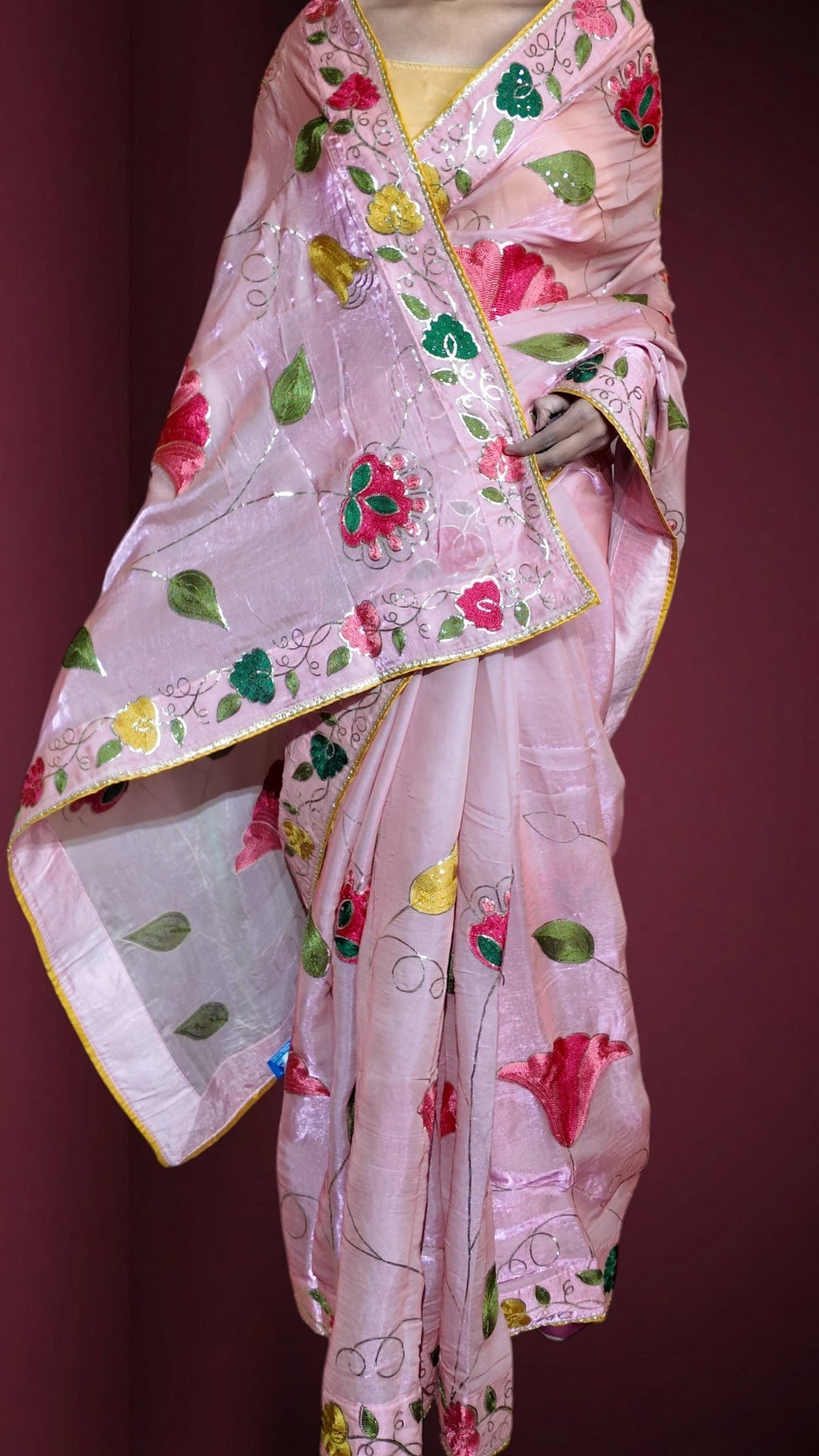 Blush Ethereal Radiant Bloom Saree