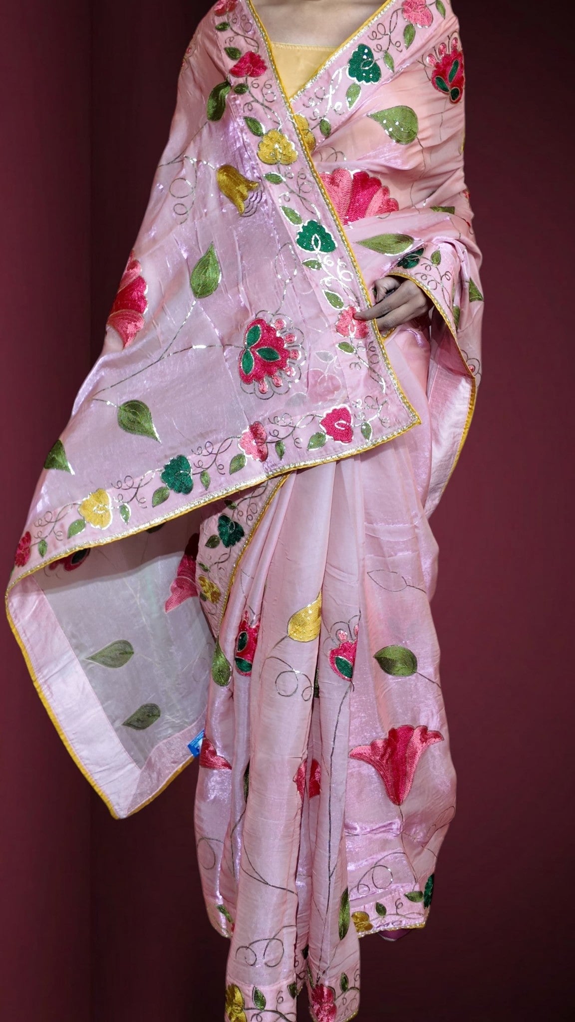 Blush Ethereal Radiant Bloom Saree