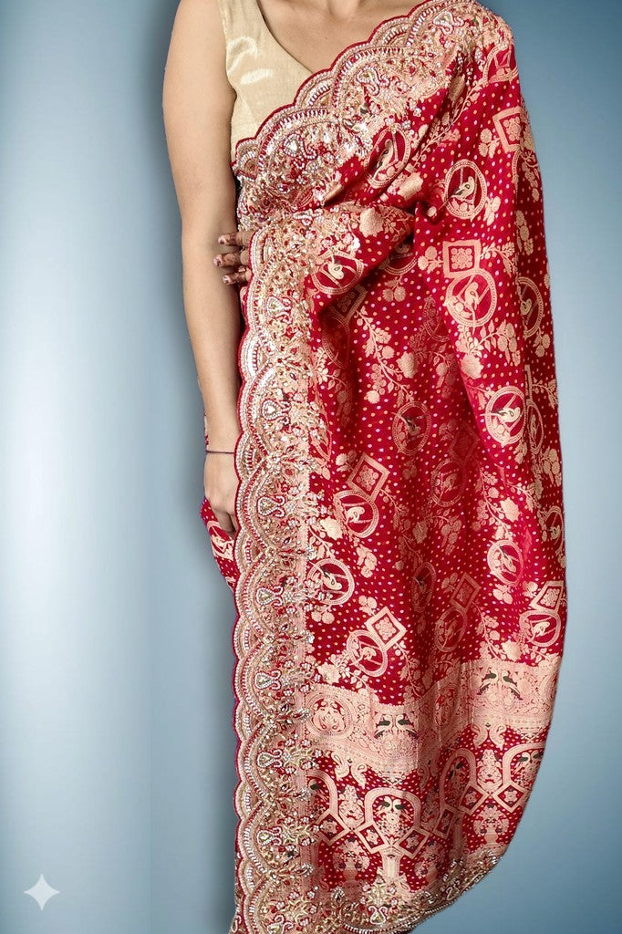 Crimson Regal Opulent Heritage Saree