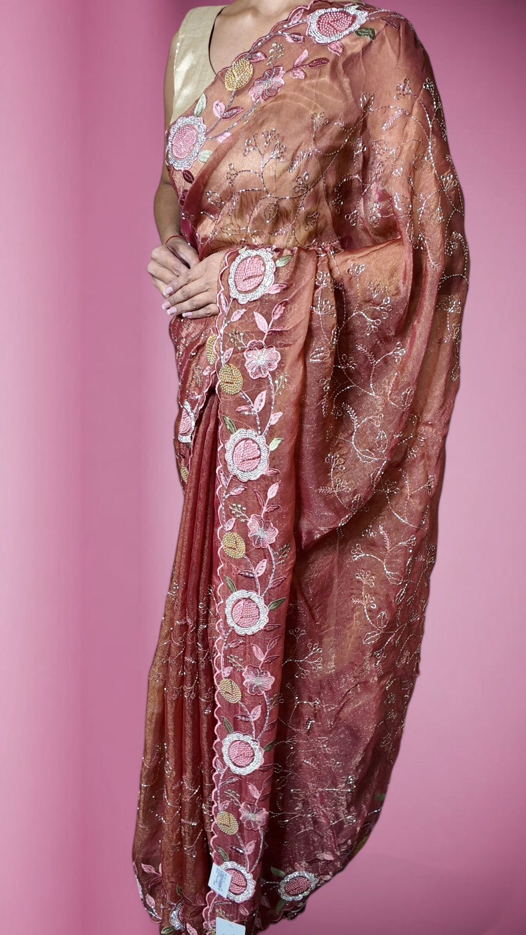 Copper Regal Exquisite Bloom Saree
