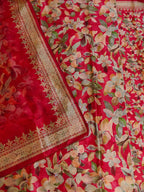 Crimson Regal Opulent Bloom Saree