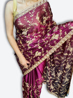 Bordeaux Regal Opulent Couture Saree