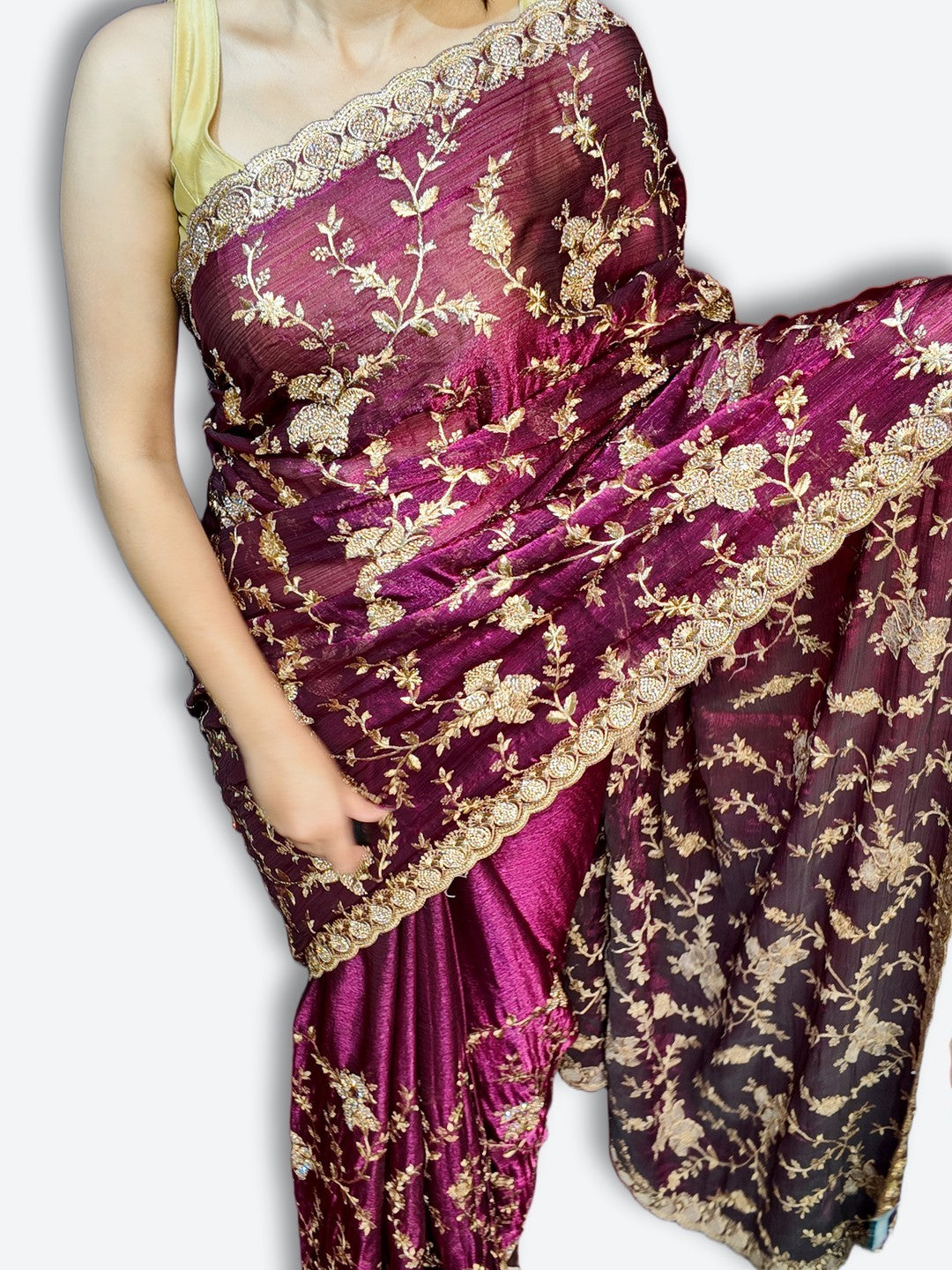 Bordeaux Regal Opulent Couture Saree