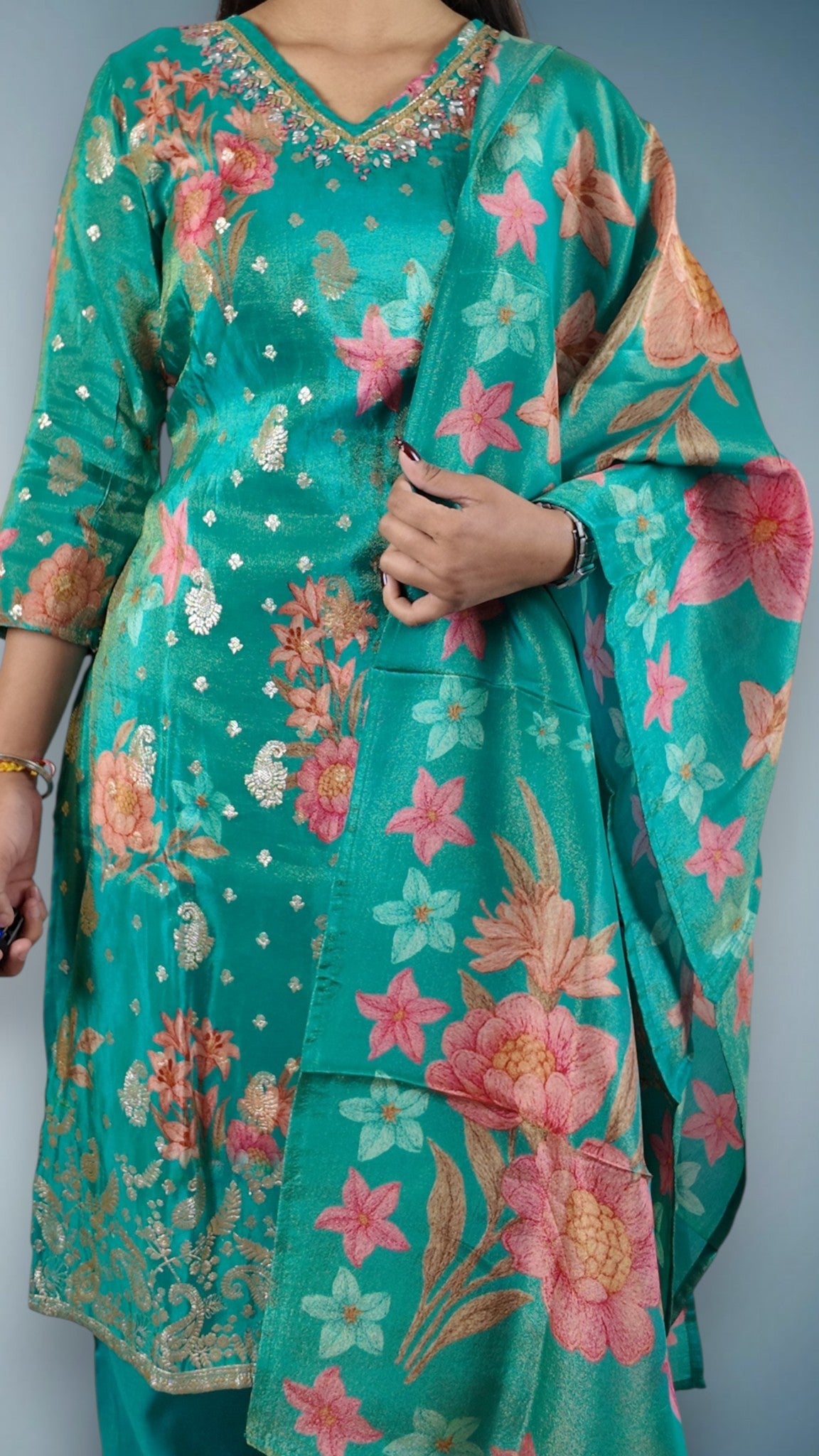 Jade Regal Bloom Couture Suit