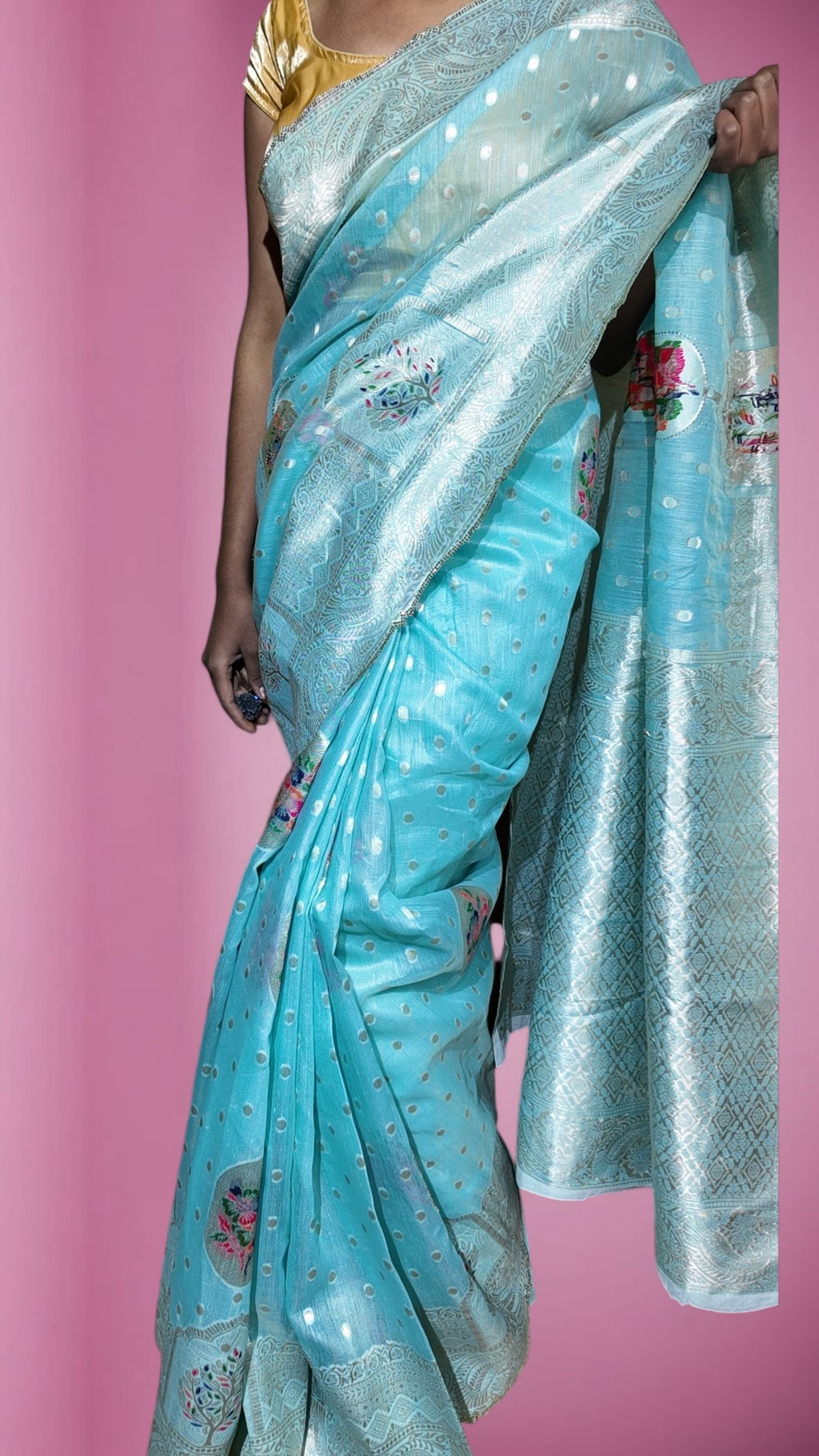 Azure Regal Opulent Graceful Saree