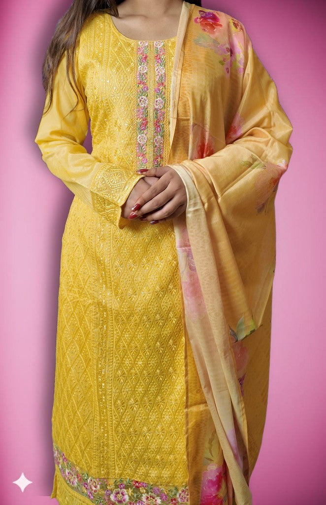 Saffron Regal Elegance Bloom Suit