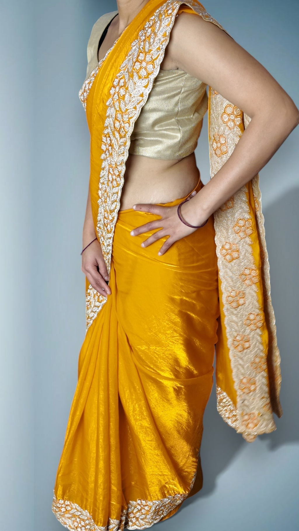 Saffron Regal Opulent Elegance Saree