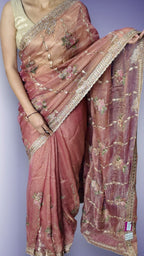 Peach Regal Opulent Essence Saree