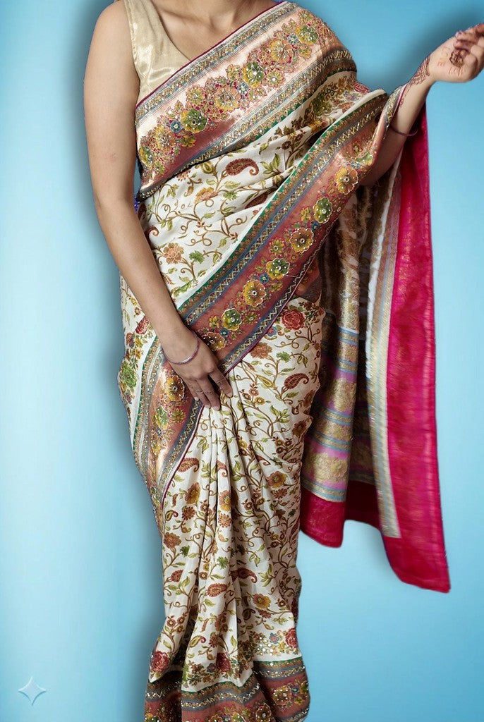 Ivory Regal Exquisite Heritage Saree