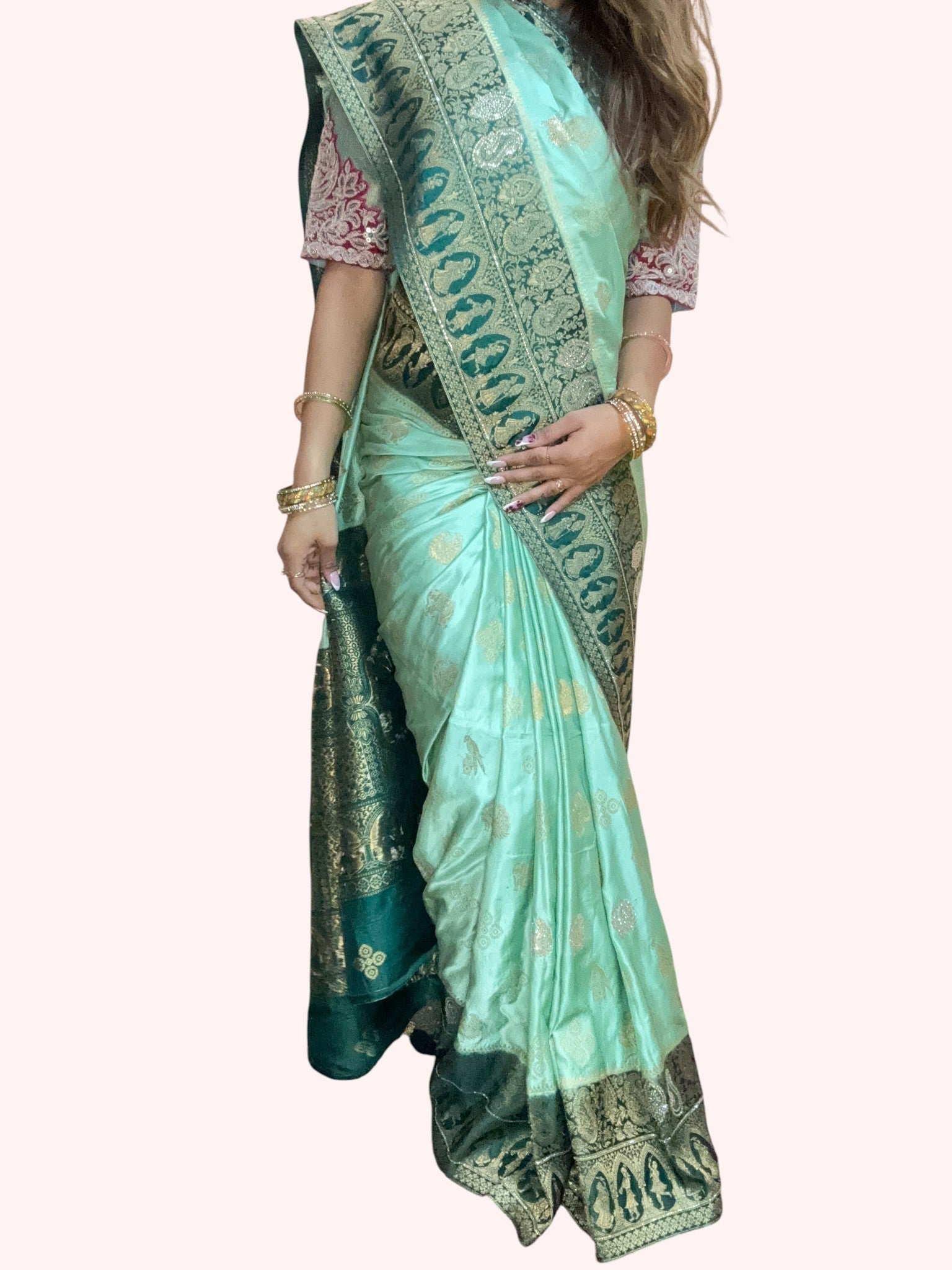 Mint Regal Opulent Heritage Saree