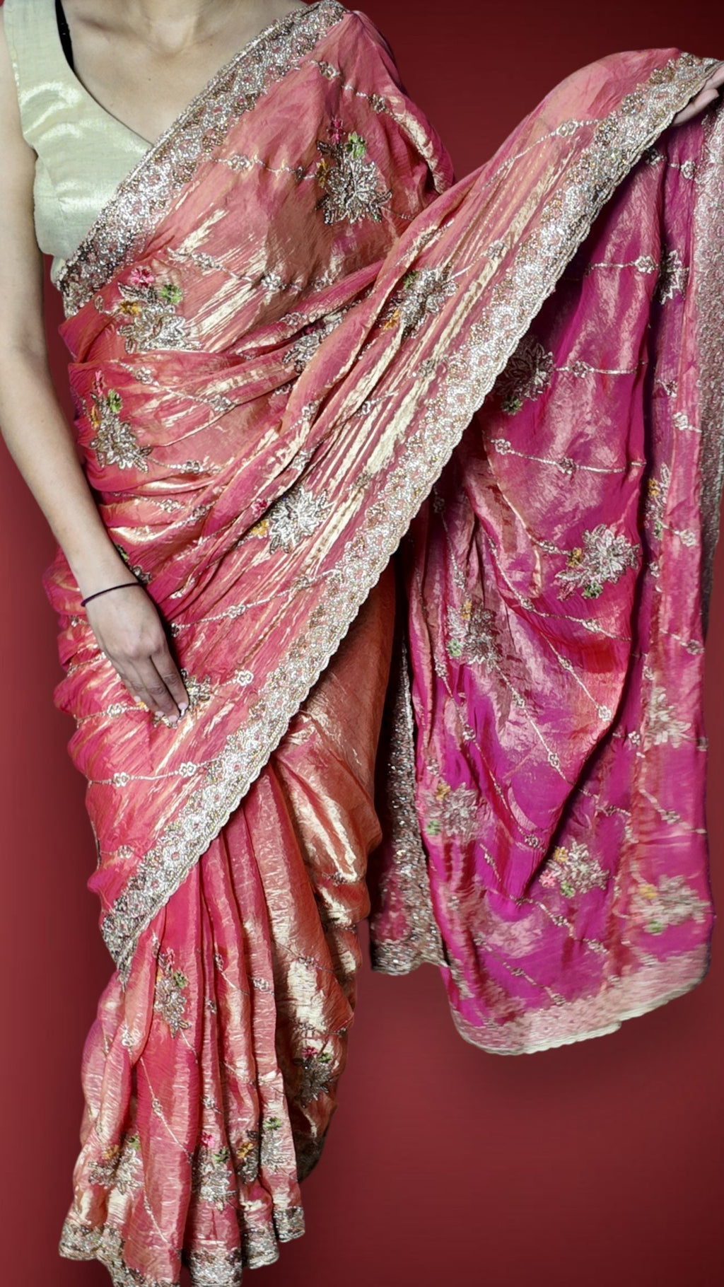 Coral Regal Radiant Couture Saree