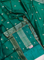 Traditional Teal Suit with Beautiful Zari & Thread Work
