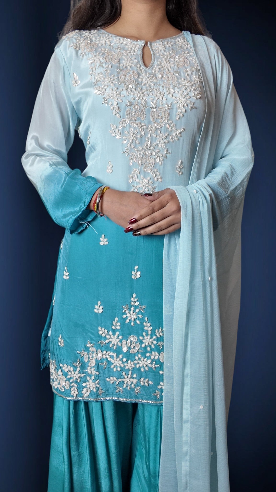 Azure Ethereal Radiant Elegance Suit