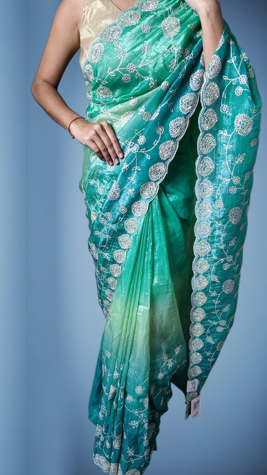 Jade Radiant Elegance Charm Saree