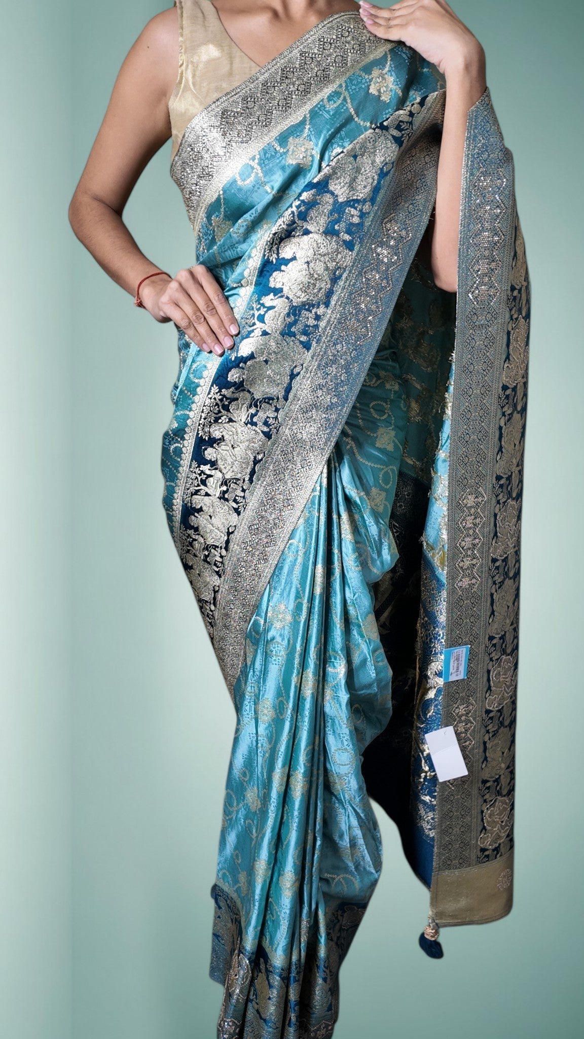 Azure Majestic Opulent Heritage Saree
